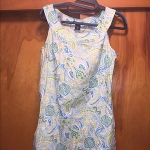 New York & Company blue paisley sheath dress